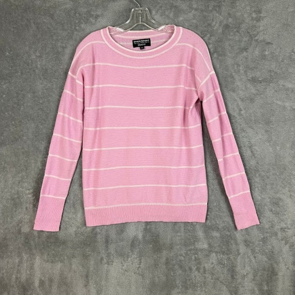 Banana Republic Flipucci Crewneck Sweater Womens XS Wool Cashmere Italy Luxe
